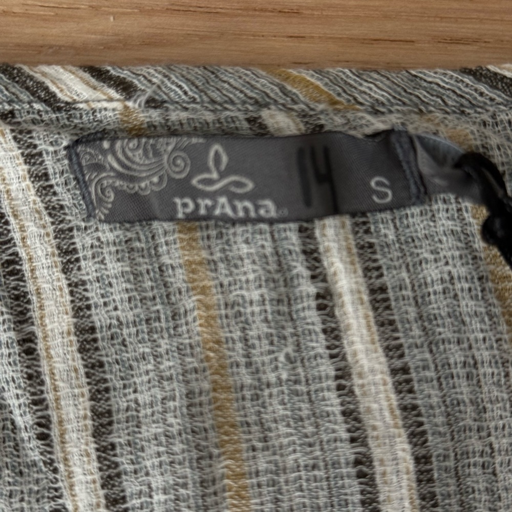 PrAna Ecotropics Dress Gray Stellar Stripe Organic Cotton Size Small Cut Out - Picture 8 of 12